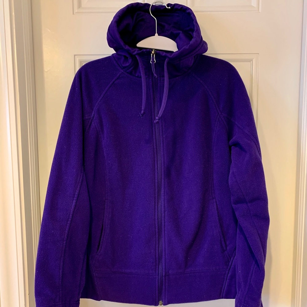 Woman Dark Purple Full Zip Fleece Jacket